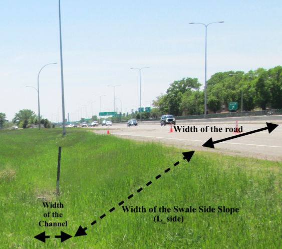 Figure 1: Roadside Swale on Hwy 77 in Richfield, MN USA.  Methods