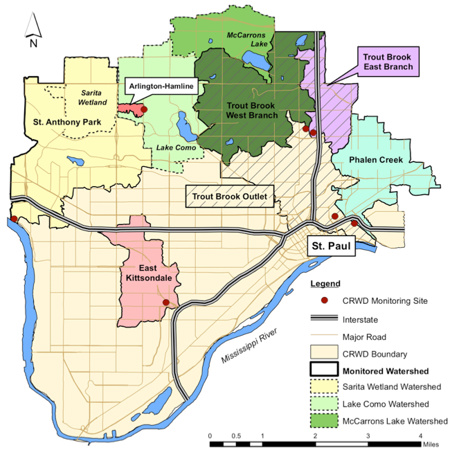 Figure 1. Map of the Capitol Region Watershed District (CRWD)